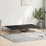Elevated Dog Bed Black 150x90x20 cm Oxford Fabric and Steel - Side View
