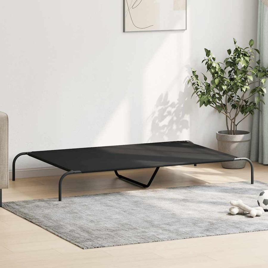 Elevated Dog Bed Black 150x90x20 cm Oxford Fabric and Steel