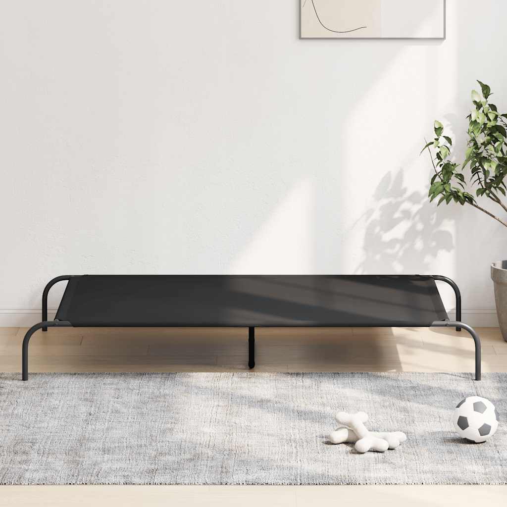 Elevated Dog Bed Black 150x90x20 cm Oxford Fabric and Steel