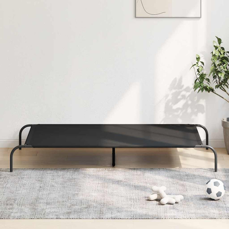 Elevated Dog Bed Black 150x90x20 cm Oxford Fabric and Steel