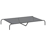 Elevated Dog Bed Grey 150x90x20 cm Textilene and Steel - Front View