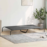Elevated Dog Bed Grey 150x90x20 cm Textilene and Steel - Side View