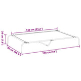 Elevated Dog Bed Grey 150x90x20 cm Textilene and Steel