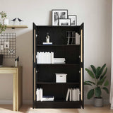 Book Cabinet Black Oak 82,5 x 30,5 x 150 cm Engineered Wood - Top-Down View
