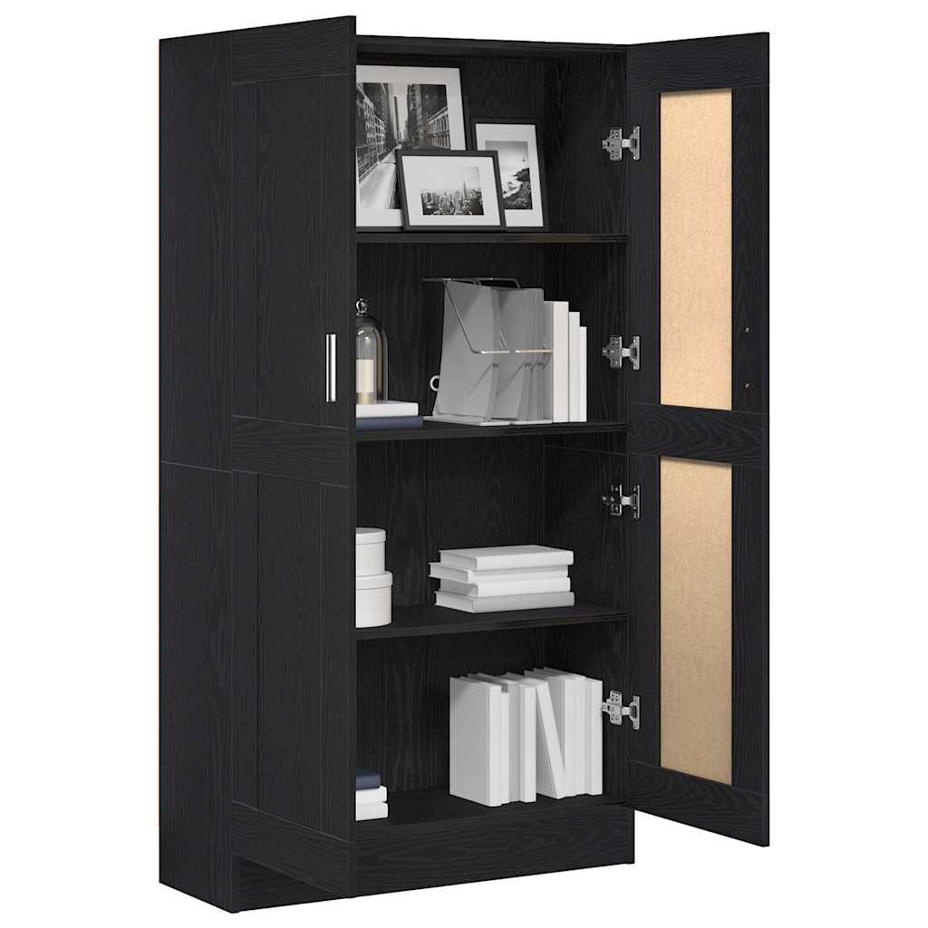 Book Cabinet Black Oak 82,5 x 30,5 x 150 cm Engineered Wood