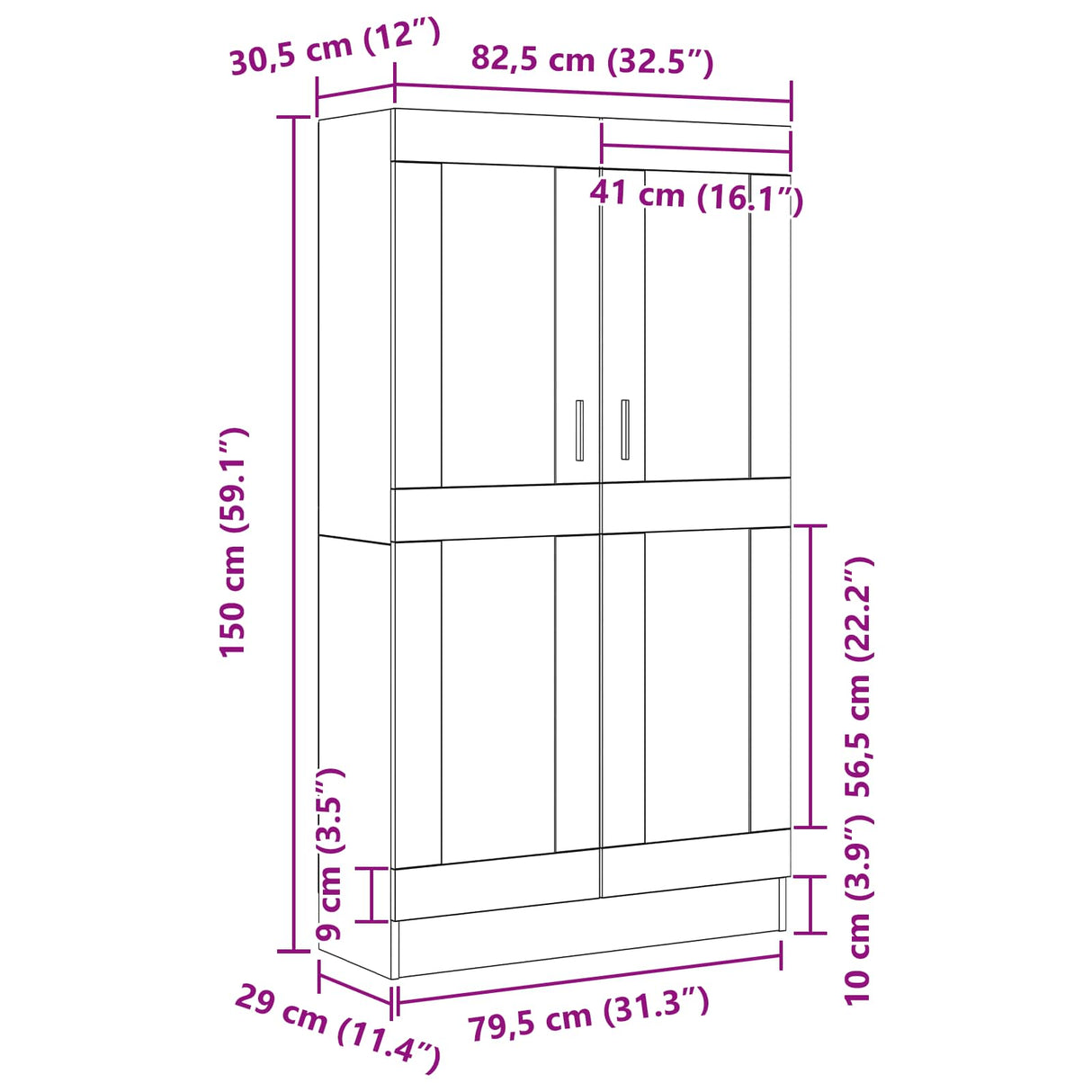Book Cabinet 4-Tier 82,5 x 30,5 x 150 cm Engineered Wood