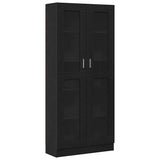 Book Cabinet Black oak 82.5 x 30.5 x 185 cm Engineered Wood - Front View