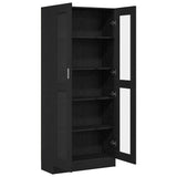 Book Cabinet Black oak 82.5 x 30.5 x 185 cm Engineered Wood - 45-Degree Angle