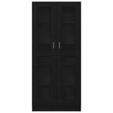 Book Cabinet Black oak 82.5 x 30.5 x 185 cm Engineered Wood - Close-Up Angle