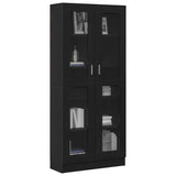 Book Cabinet Black oak 82.5 x 30.5 x 185 cm Engineered Wood - Side View
