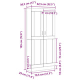 Book Cabinet Black oak 82.5 x 30.5 x 185 cm Engineered Wood - Extra Image