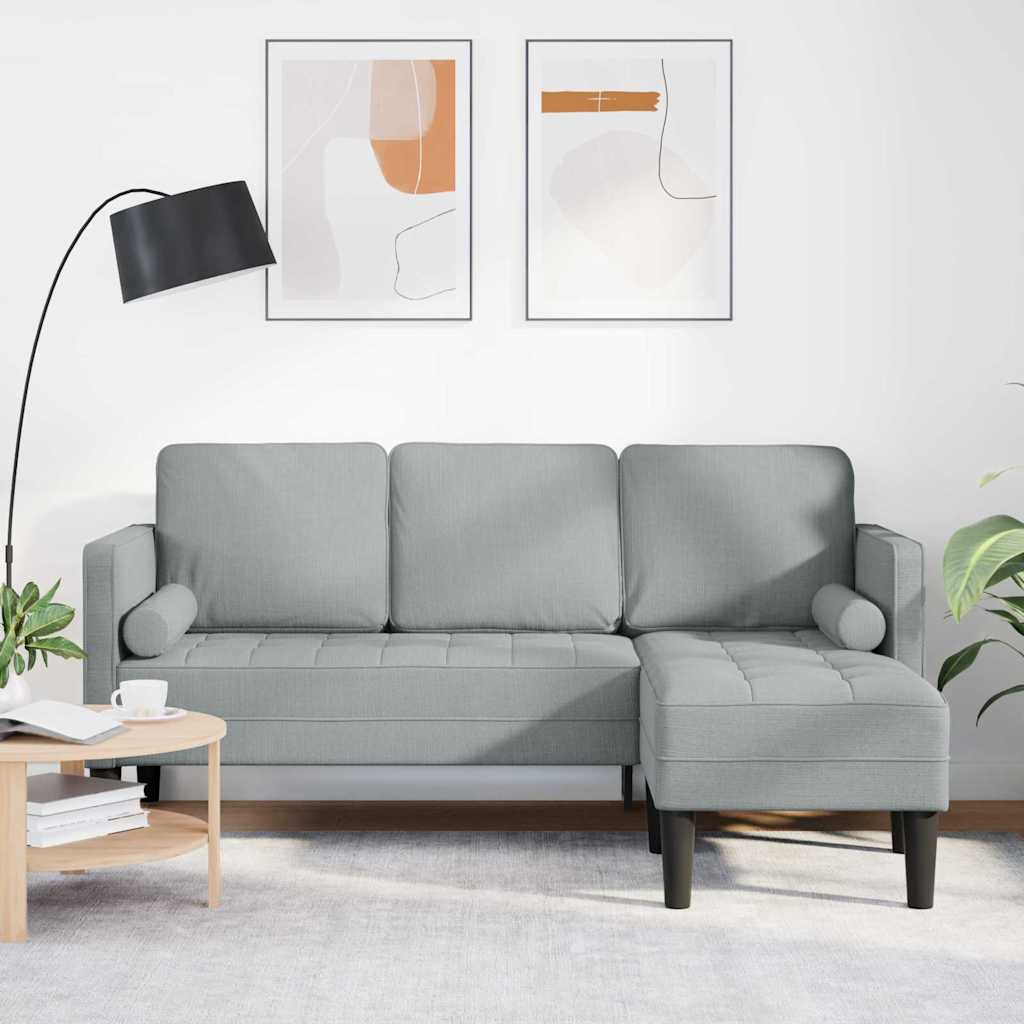 Sofa Set with Cushion Light Grey Polyester