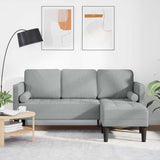 Sofa Set with Cushion Light Grey Polyester