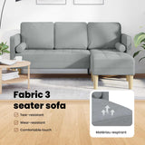 Sofa Set with Cushion Light Grey Polyester - Low Angle