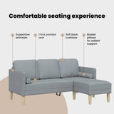 Sofa Set with Cushion Light Grey Polyester - Extra Image