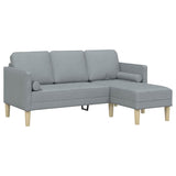 Sofa Set with Cushion Light Grey Polyester - Front View