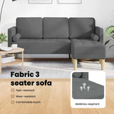 Sofa Set with Cushion Dark Grey Polyester - Low Angle