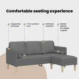 Sofa Set with Cushion Dark Grey Polyester - Extra Image