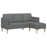 Sofa Set with Cushion Dark Grey Polyester