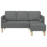 Sofa Set with Cushion Dark Grey Polyester - Top-Down View