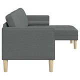 Sofa Set with Cushion Dark Grey Polyester - 45-Degree Angle