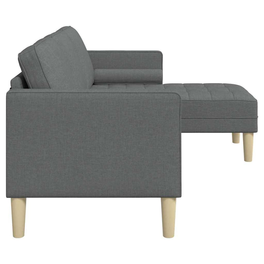 Sofa Set Dark Grey 173 x 131 x 67 cm Polyester