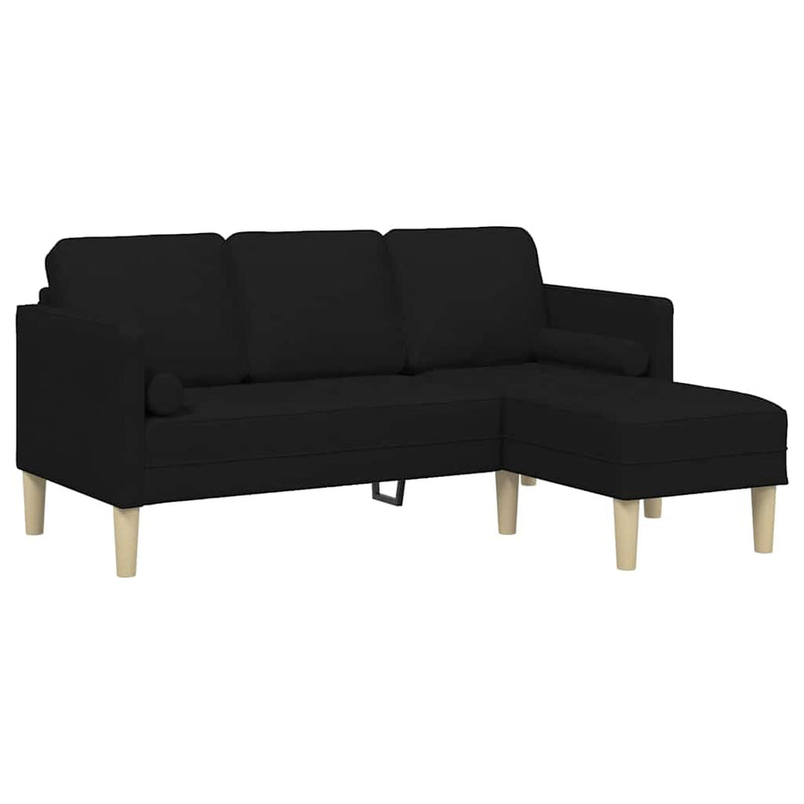 Sofa Set Black 173 x 131 x 67 cm Polyester