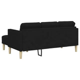Sofa Set with Cushion Black Polyester - Rear View