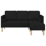 Sofa Set with Cushion Black Polyester - Top-Down View