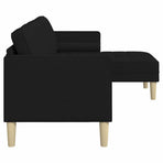 Sofa Set Black 173 x 131 x 67 cm Polyester