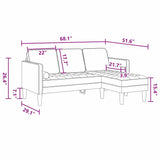 Sofa Set with Cushion Black Polyester - Close-Up Angle