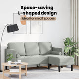 Sofa Set with Cushion Light Grey Polyester - 45-Degree Angle
