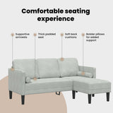 Sofa Set with Cushion Light Grey Polyester - Rear View