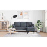 Sofa Set with Cushion Dark Grey Polyester - Low Angle