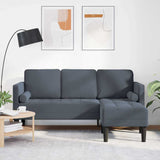 Sofa Set with Cushion Dark Grey Polyester
