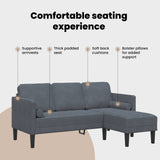 Sofa Set with Cushion Dark Grey Polyester