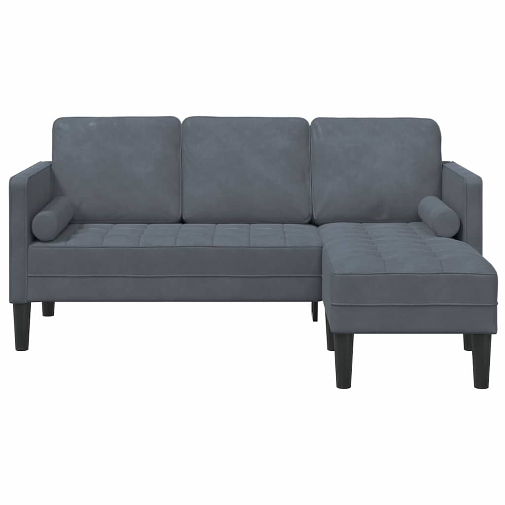Sofa Set with Cushion Dark Grey Polyester