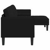 Sofa Set with Cushion Black Polyester