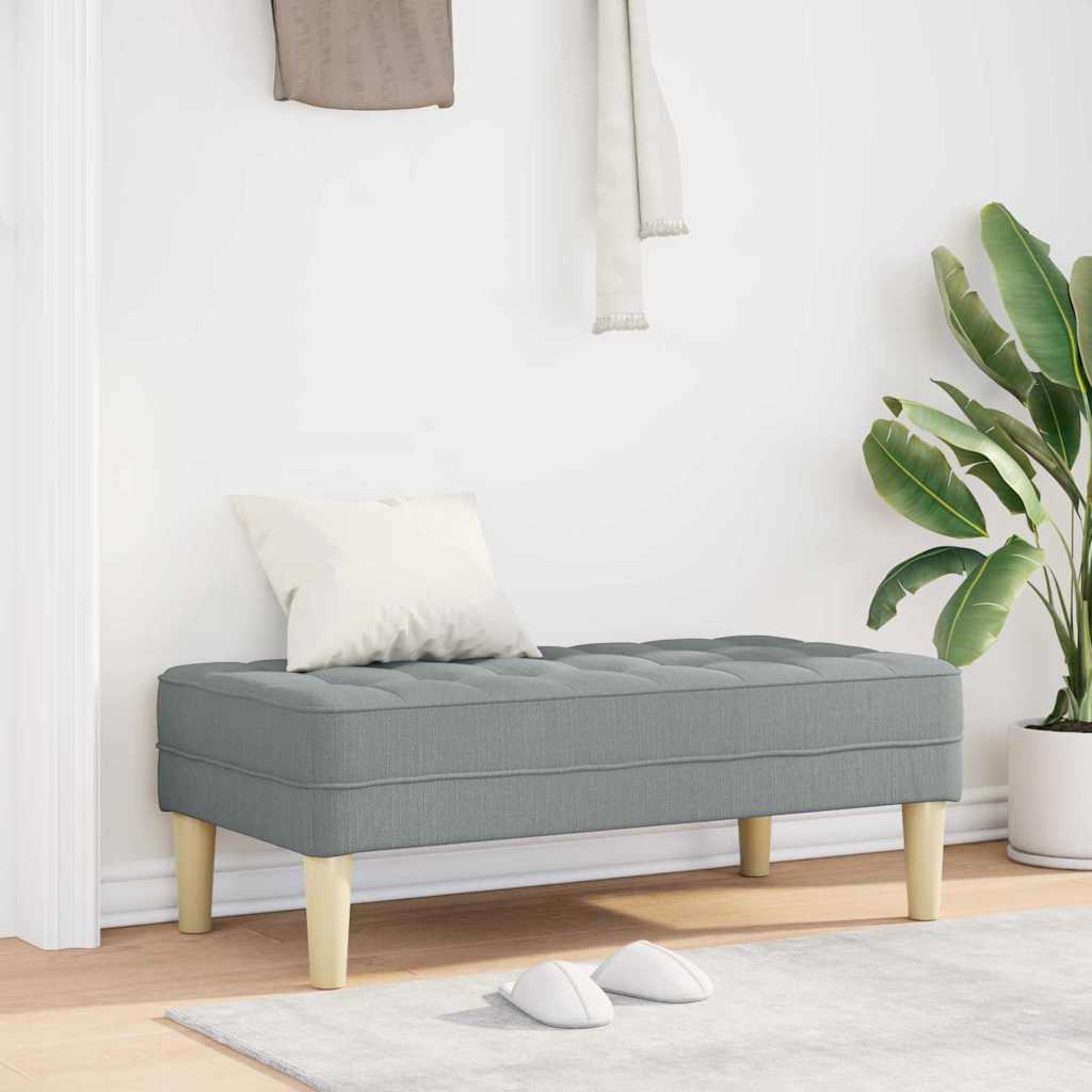 Bench with Cushion Light Grey 113 x 57 x 39 cm Fabric