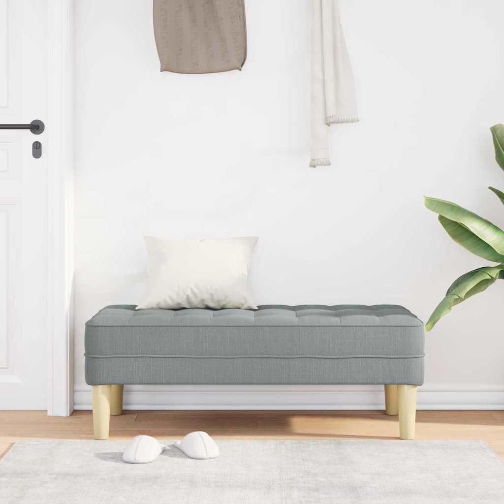 Bench with Cushion Light Grey 113 x 57 x 39 cm Fabric