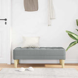 Bench with Cushion Light Grey 113 x 57 x 39 cm Fabric