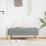 Bench with Cushion Light Grey 113 x 57 x 39 cm Fabric