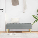 Bench Light grey 113 x 57 x 39 cm Fabric - Side View