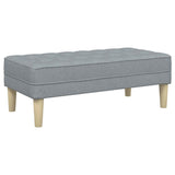 Bench Light grey 113 x 57 x 39 cm Fabric - Front View