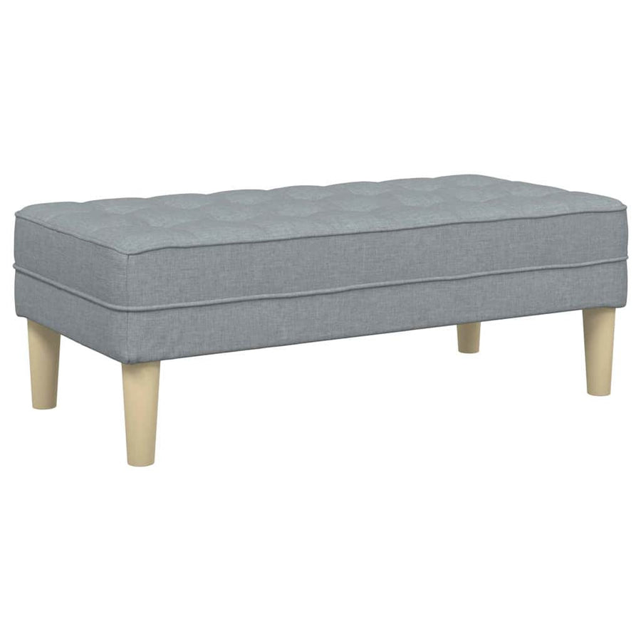 Bench with Cushion Light Grey 113 x 57 x 39 cm Fabric