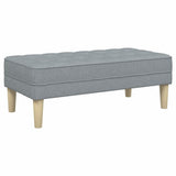 Bench with Cushion Light Grey 113 x 57 x 39 cm Fabric