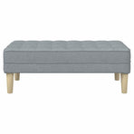 Bench with Cushion Light Grey 113 x 57 x 39 cm Fabric