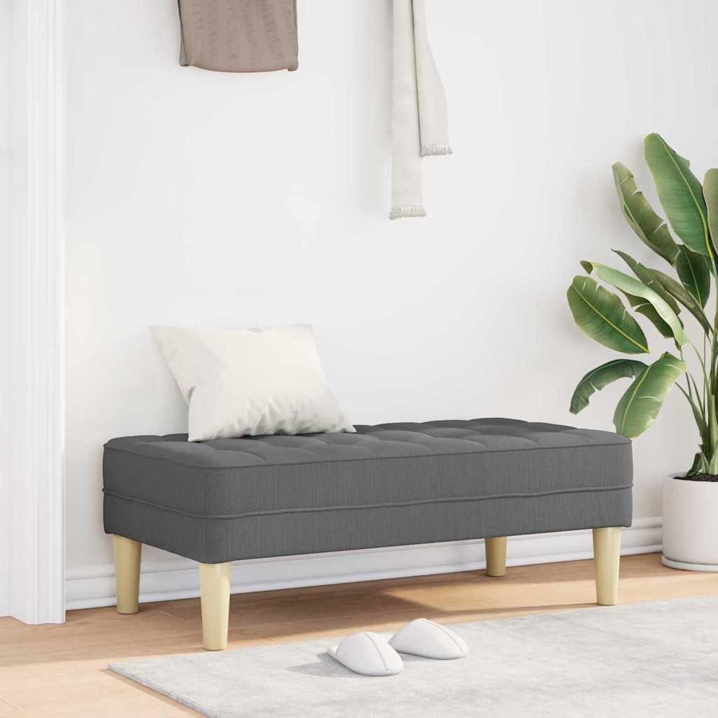 Bench with Cushion Dark Grey 113 x 57 x 39 cm Fabric