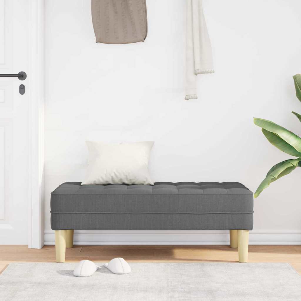 Bench with Cushion Dark Grey 113 x 57 x 39 cm Fabric