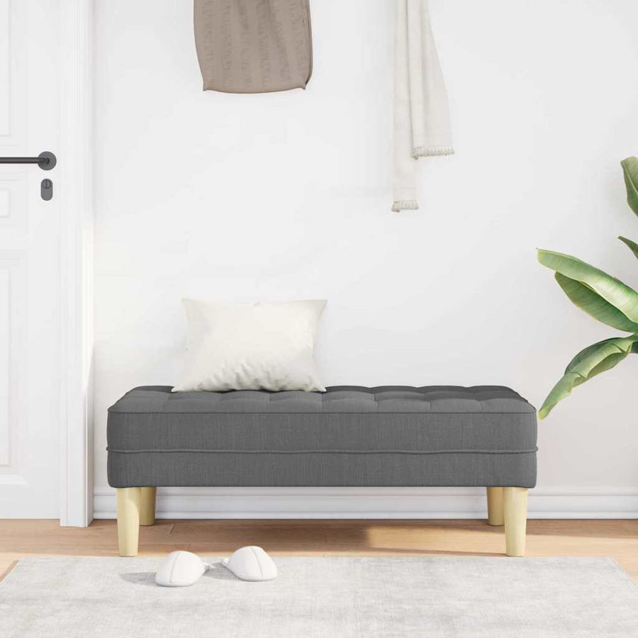 Bench with Cushion Dark Grey 113 x 57 x 39 cm Fabric